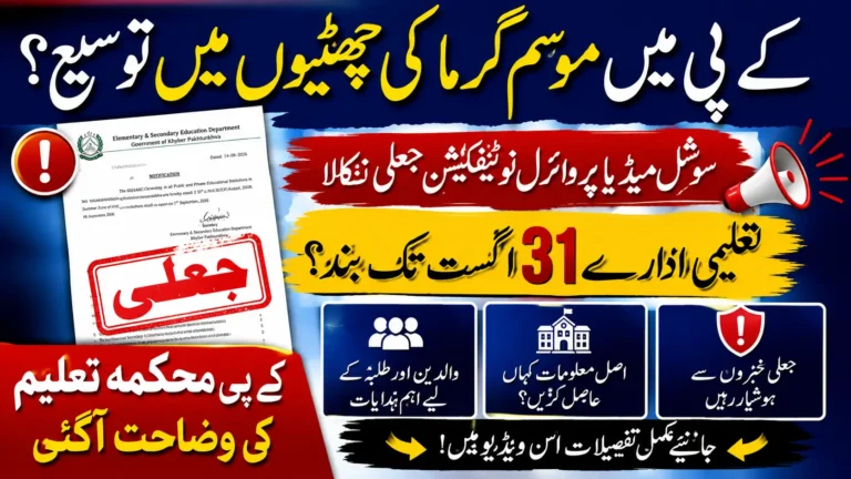 KP Clarifies Viral Summer Vacations Extension Notification Full Details 2026
